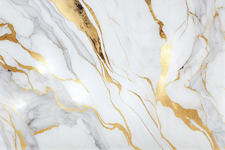 Gold and white marble texture background with high resolution. Marble pattern with golden veins.の素材
