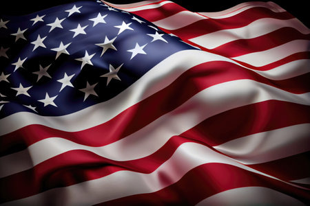 American flag waving in the wind, backgroundの素材
