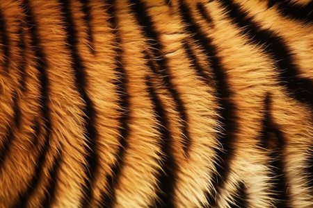 Close-up of tiger fur. Abstract background and texture for design.の素材