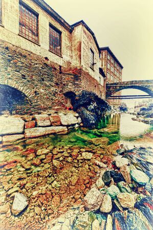 Architecture on the riverの写真素材