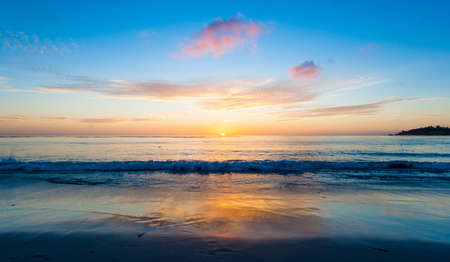 The sunset on the beachの写真素材