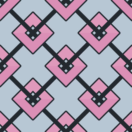 Seamless vector pattern with stripes and rhombusesのイラスト素材