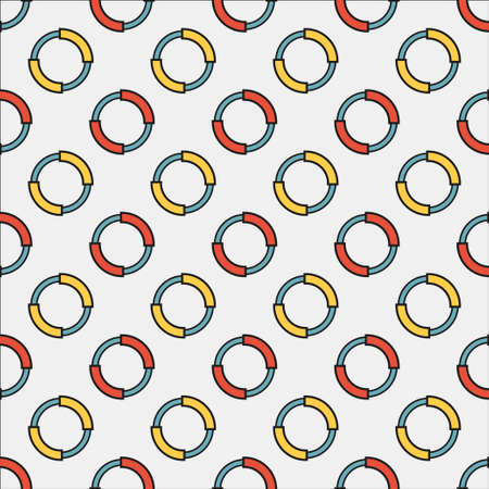 Seamless vector pattern with colorful abstract ringsのイラスト素材