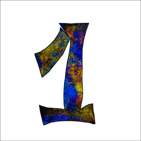 number of years one illustrationのイラスト素材