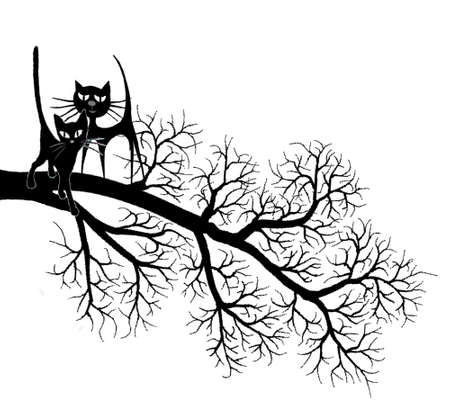Two enamored catsのイラスト素材