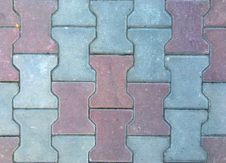 Paving Block texture background. Grey and red texture wallpaperの写真素材
