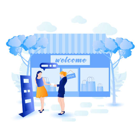 Fashion Girl Shopping EPS 8 vector, no open shapes or strokes, grouped and layered for easy editing.のイラスト素材