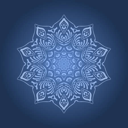 Round ornament on dark blue backgroundのイラスト素材