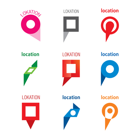 set of geolocation logosのイラスト素材