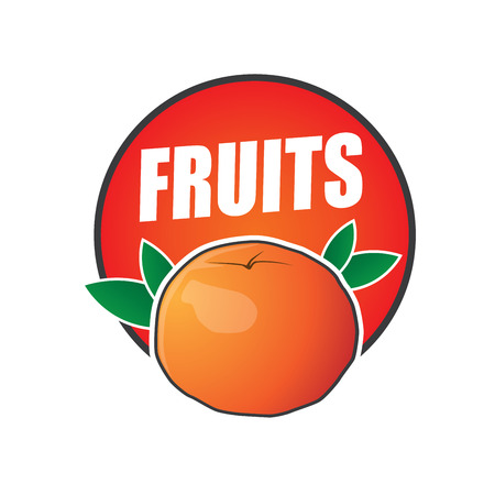 logo fruit, natural product and healthy foodのイラスト素材