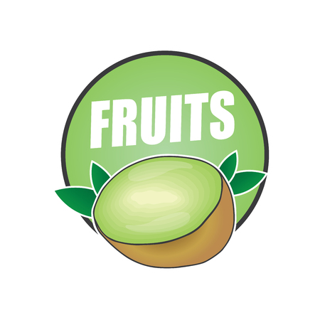 logo fruit, natural product and healthy foodのイラスト素材