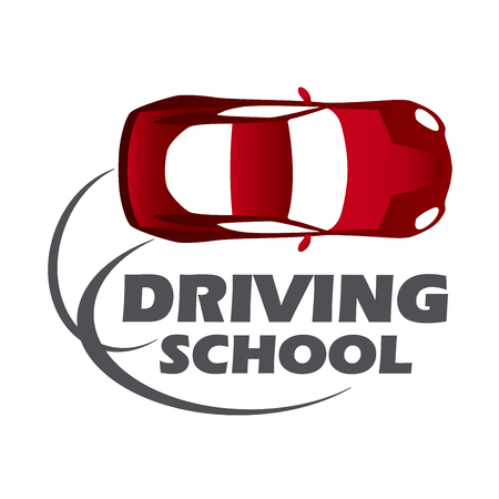logo of driving school, car and mechanicの写真素材