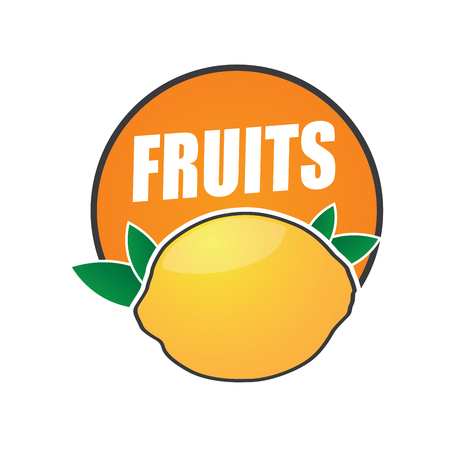 logo fruit, natural product and healthy foodの写真素材