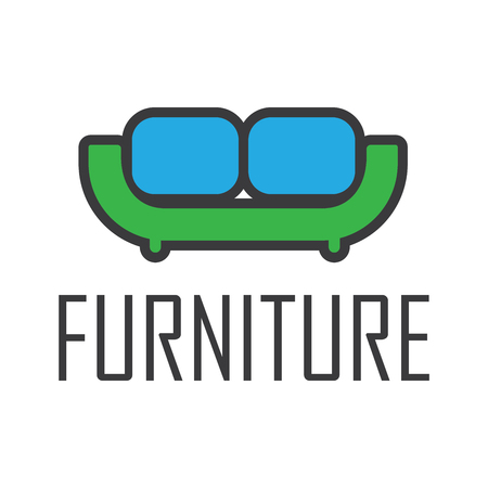 vector logo for shop selling furniture, sofaのイラスト素材