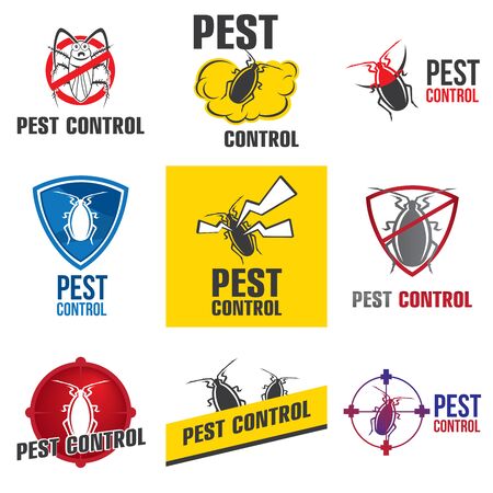 Vector set for pest control companyのイラスト素材
