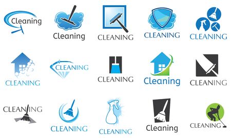 vector set for cleaning serviceのイラスト素材