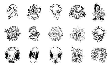 Abstract vector graphic character, space monsterのイラスト素材