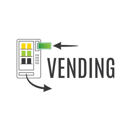 Vector logo of a vending machine with foodのイラスト素材