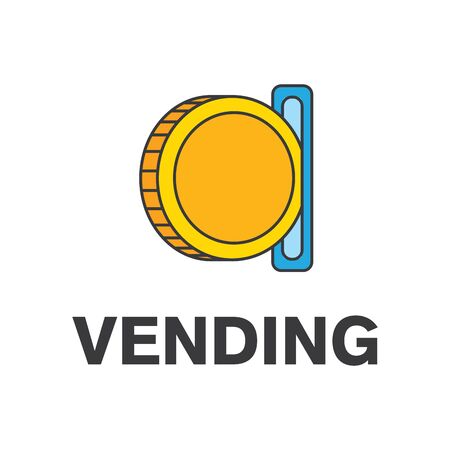 Vector logo of a vending machine with foodのイラスト素材