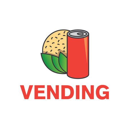 Vector logo of a vending machine with foodのイラスト素材