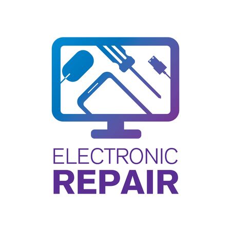 Vector logo of electronics repairのイラスト素材