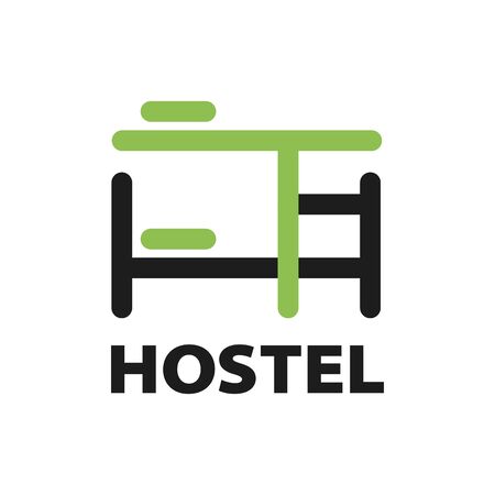 Vector logo of a hostel, hotelのイラスト素材