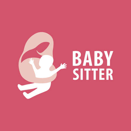 Ilustración de Vector logo of babysitter, child care - Imagen libre de derechos