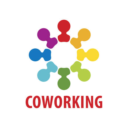 Vector logo coworking and workspaceのイラスト素材