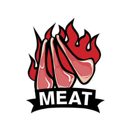 Vector logo of a meat shop, restaurantのイラスト素材