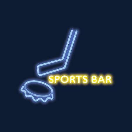 Vector neon logo of a sports barのイラスト素材