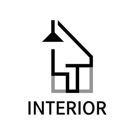Vector logo interior design of a houseのイラスト素材