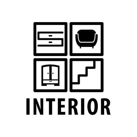Vector logo interior design of a houseのイラスト素材