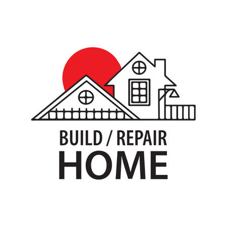 vector logo of construction and repair of housesのイラスト素材