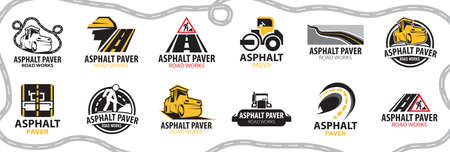 asphalt paver and road works