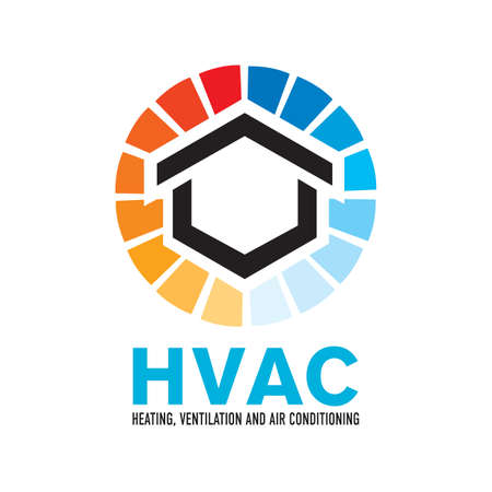 Vector set of logos for heating, cooling and air conditioningのイラスト素材