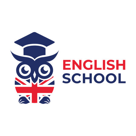 Vector logo of the English language school, webinar, trainingのイラスト素材