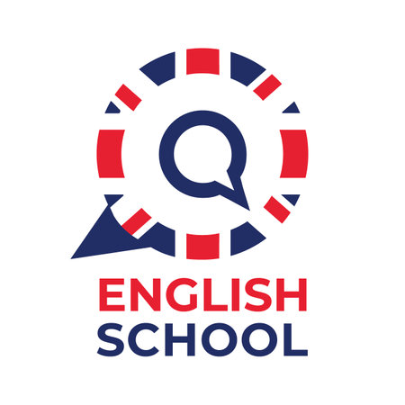Vector logo of the English language school, webinar, trainingのイラスト素材