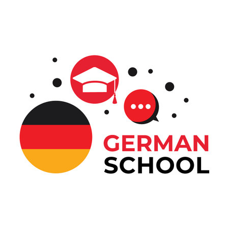 Vector logo of the school, German language coursesのイラスト素材