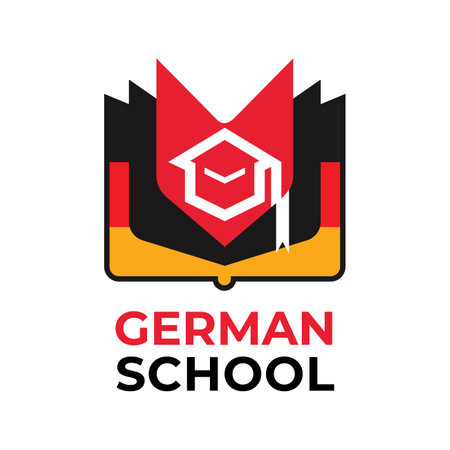 Vector logo of the school, German language coursesのイラスト素材