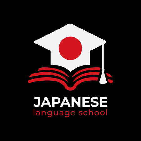 Vector logo of the school, Japanese language coursesのイラスト素材