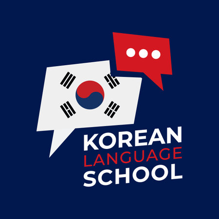 Vector logo of the school, Korean language coursesのイラスト素材