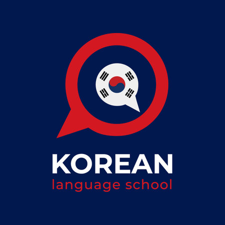 Vector logo of the school, Korean language coursesのイラスト素材