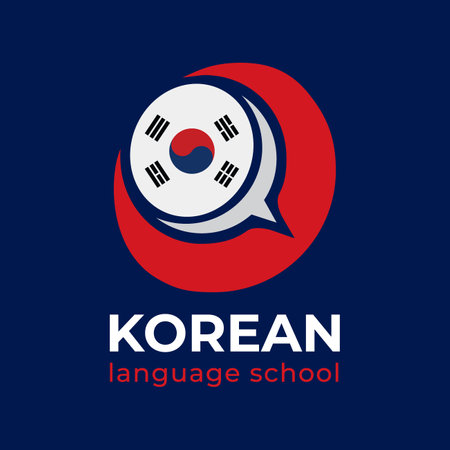 Vector logo of the school, Korean language coursesのイラスト素材