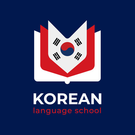 Vector logo of the school, Korean language coursesのイラスト素材