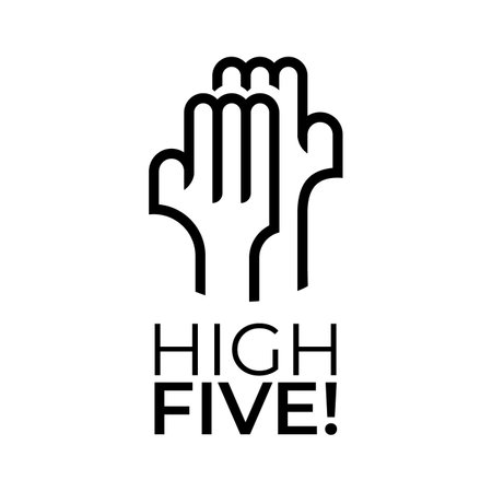 Vector illustration, icon and logo high five. Teamworkのイラスト素材