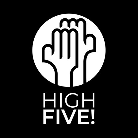 Vector illustration, icon and logo high five. Teamworkのイラスト素材