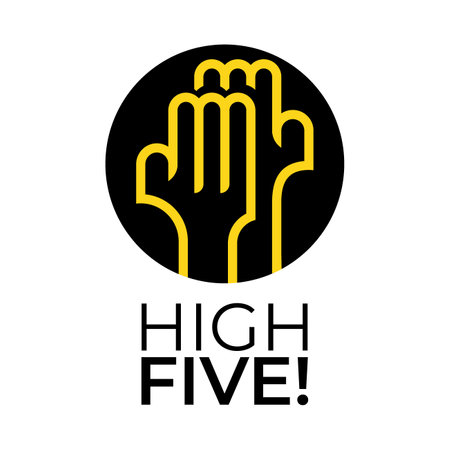 Vector illustration, icon and logo high five. Teamworkのイラスト素材