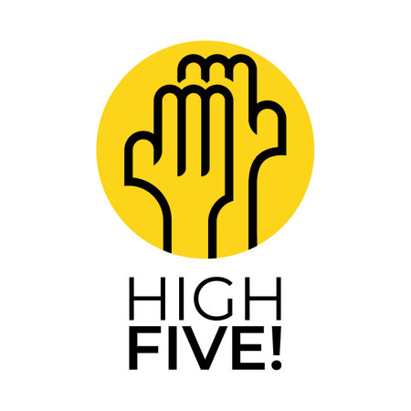 Vector illustration, icon and logo high five. Teamworkのイラスト素材