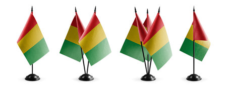 Small national flags of the Guinea on a white background.の写真素材