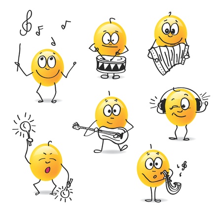 vector smiley musical instrumentsのイラスト素材